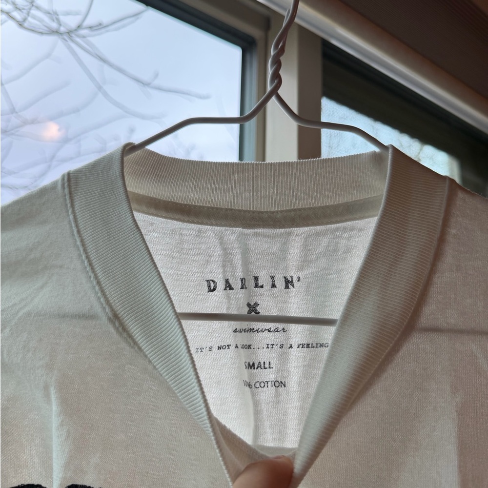 Darlin’ White and Black Cowboy Long Sleeve Tee - Picture 3 of 3